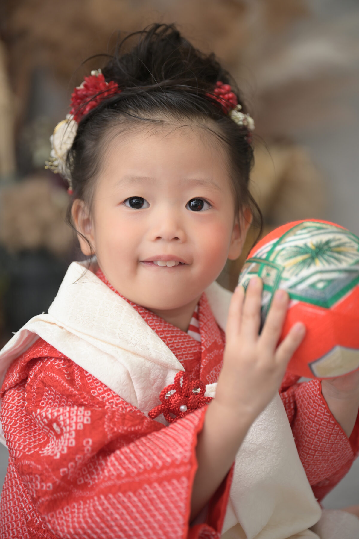 3歳の女の子の七五三記念の写真