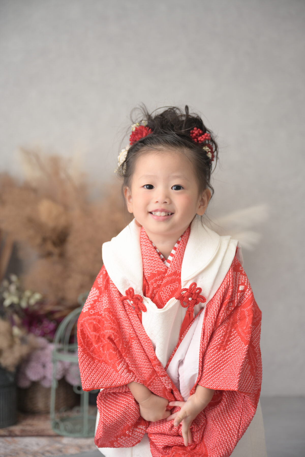 3歳の女の子の七五三記念の写真