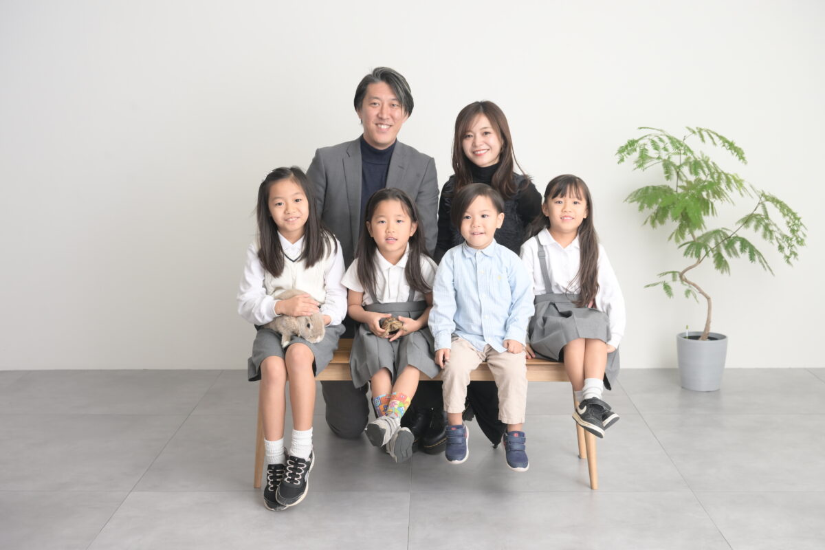 ペットと家族の写真