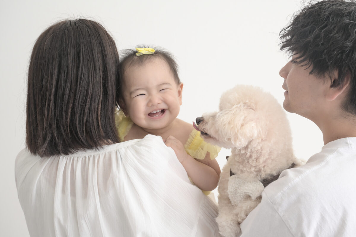 愛犬（ペット）も一緒に家族写真