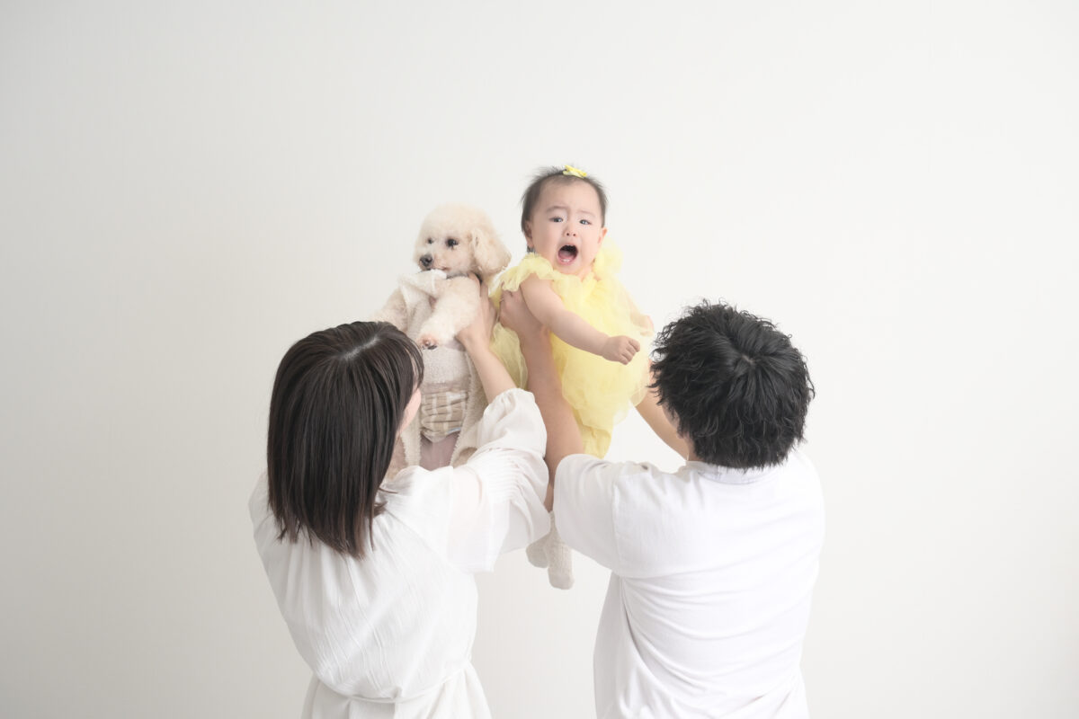 愛犬（ペット）も一緒に家族写真