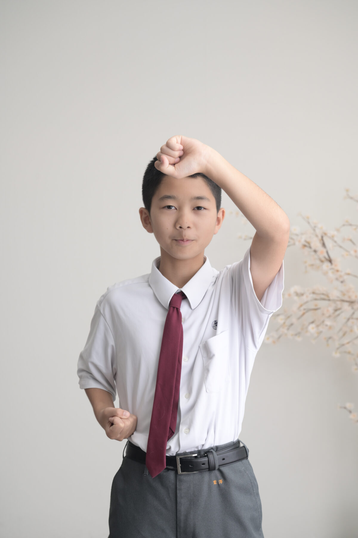 中学校入学の記念写真