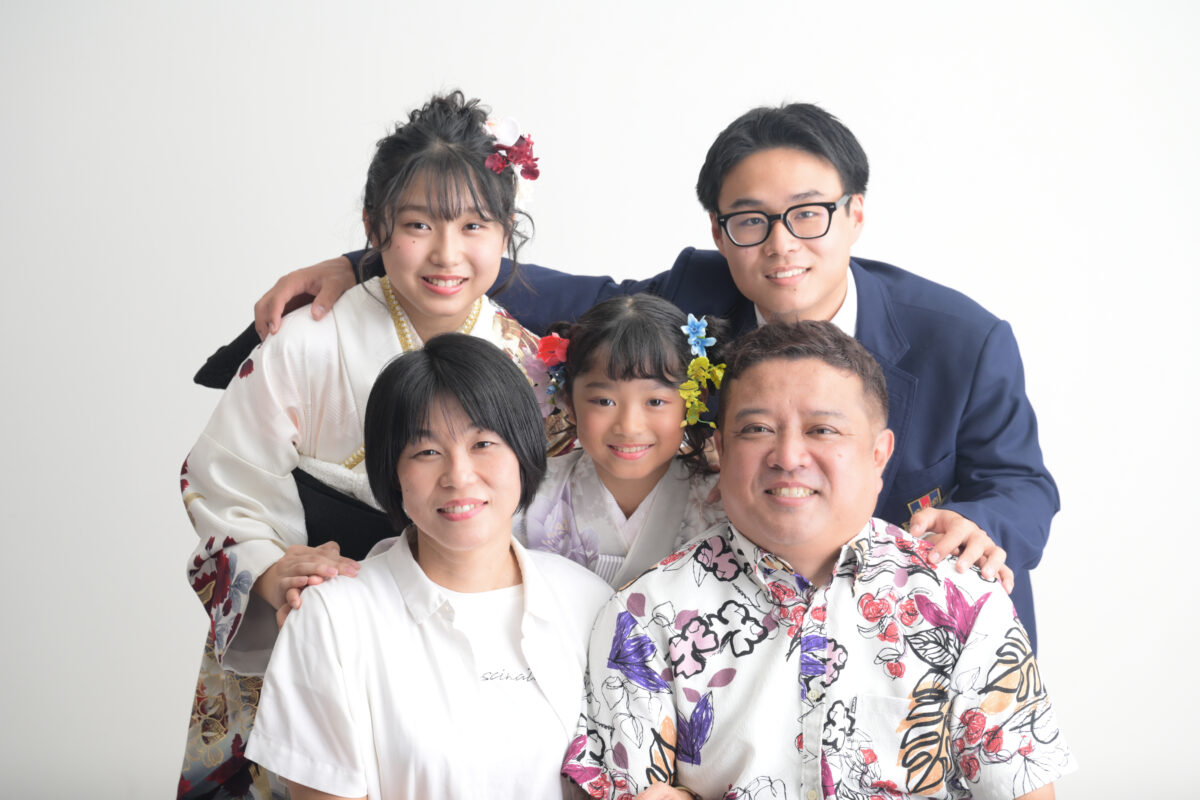 753（七五三）記念で家族写真